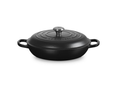 Campagnard in Geëmailleerd Gietijzer met Zwarte Binnenkant 30cm 3,5l Mat Zwart