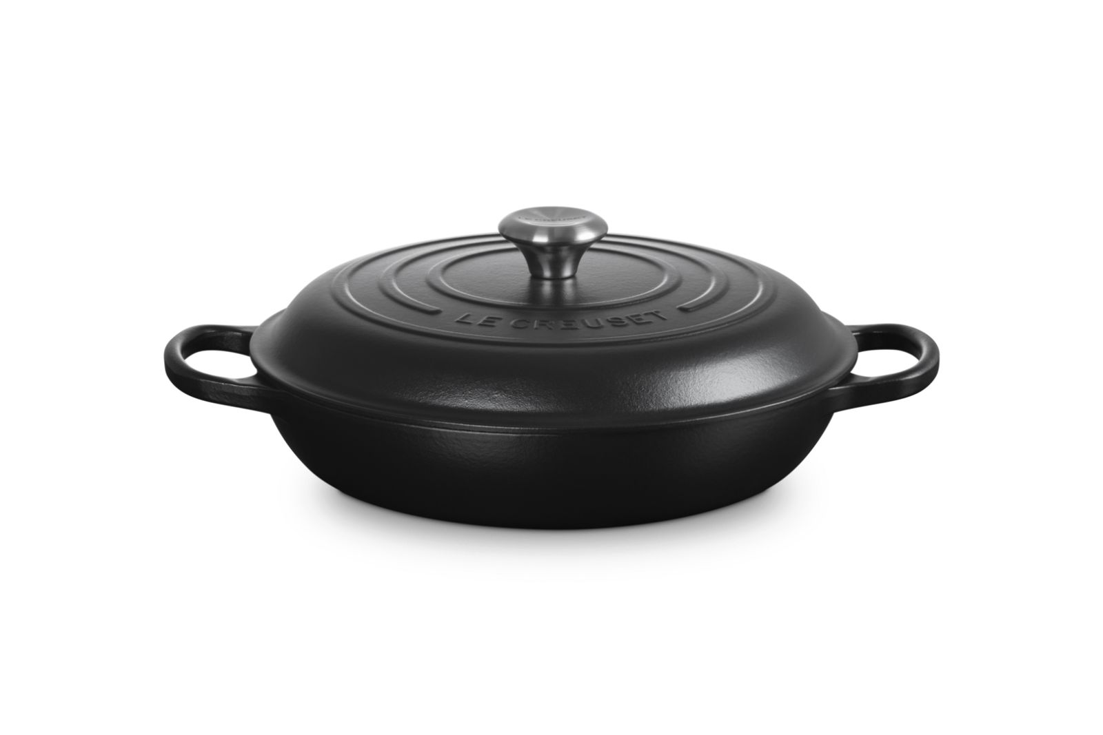 Campagnard in Geëmailleerd Gietijzer met Zwarte Binnenkant 30cm 3,5l Mat Zwart