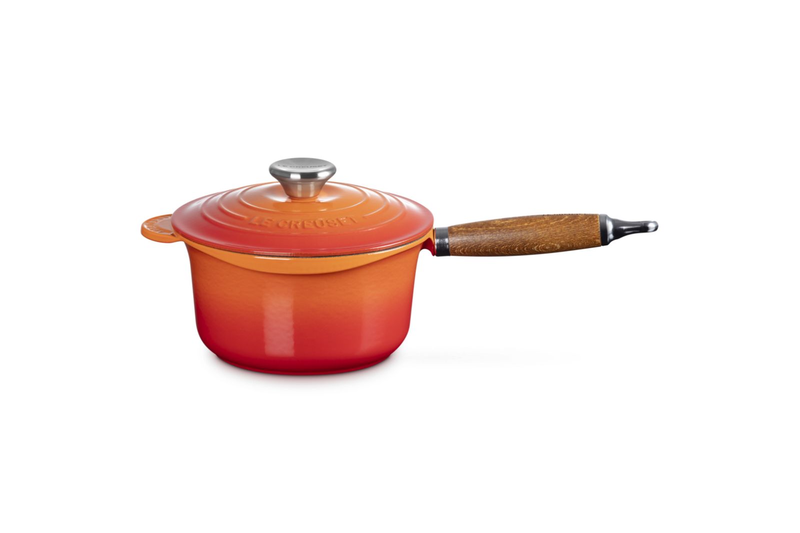 Casserole en fonte émaillée avec manche en bois 18cm 1,8l Volcanique