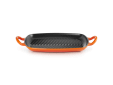 Signature Grillplaat Rechthoekig Laag in Geëmailleerd Gietijzer 30cm Oranjerood
