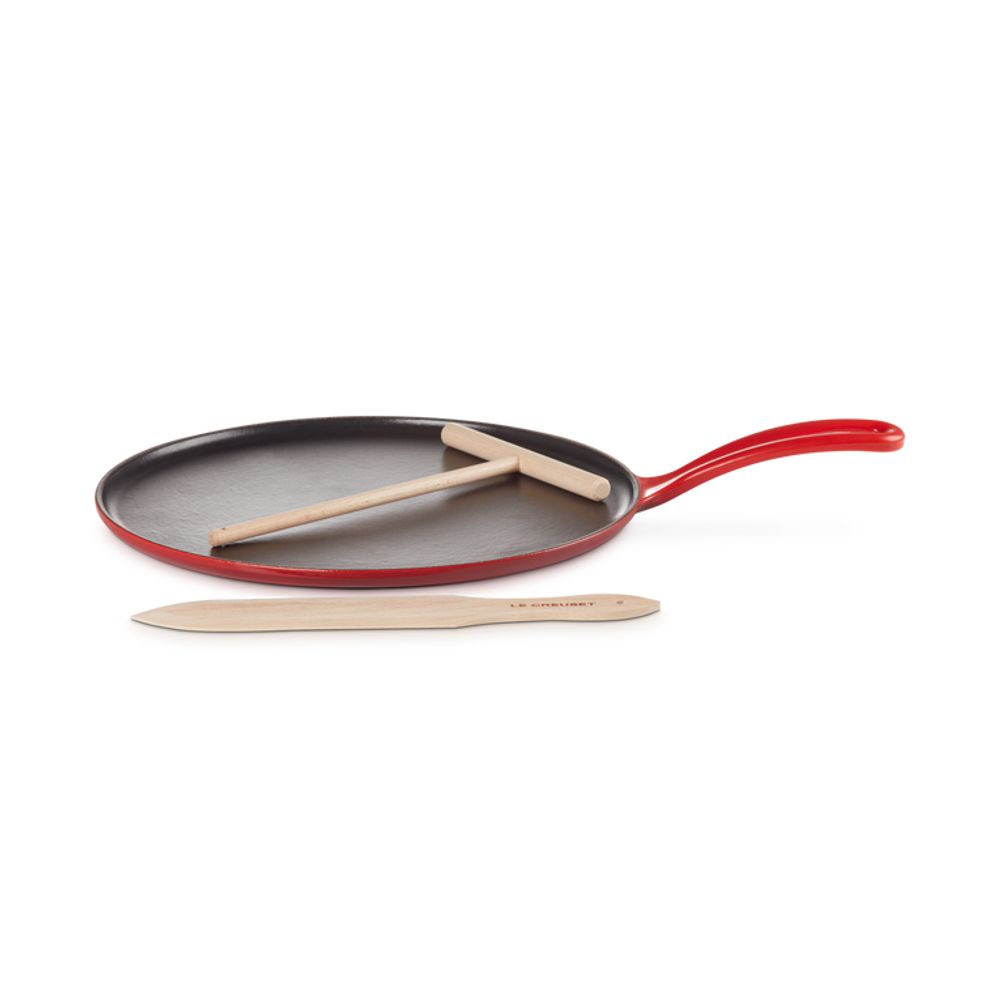 Le Creuset Pannenkoekenpannen Pannenkoekenpan in Geëmailleerd Gietijzer 27cm Kersenrood