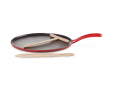 Pannenkoekenpan in Geëmailleerd Gietijzer 27cm Kersenrood