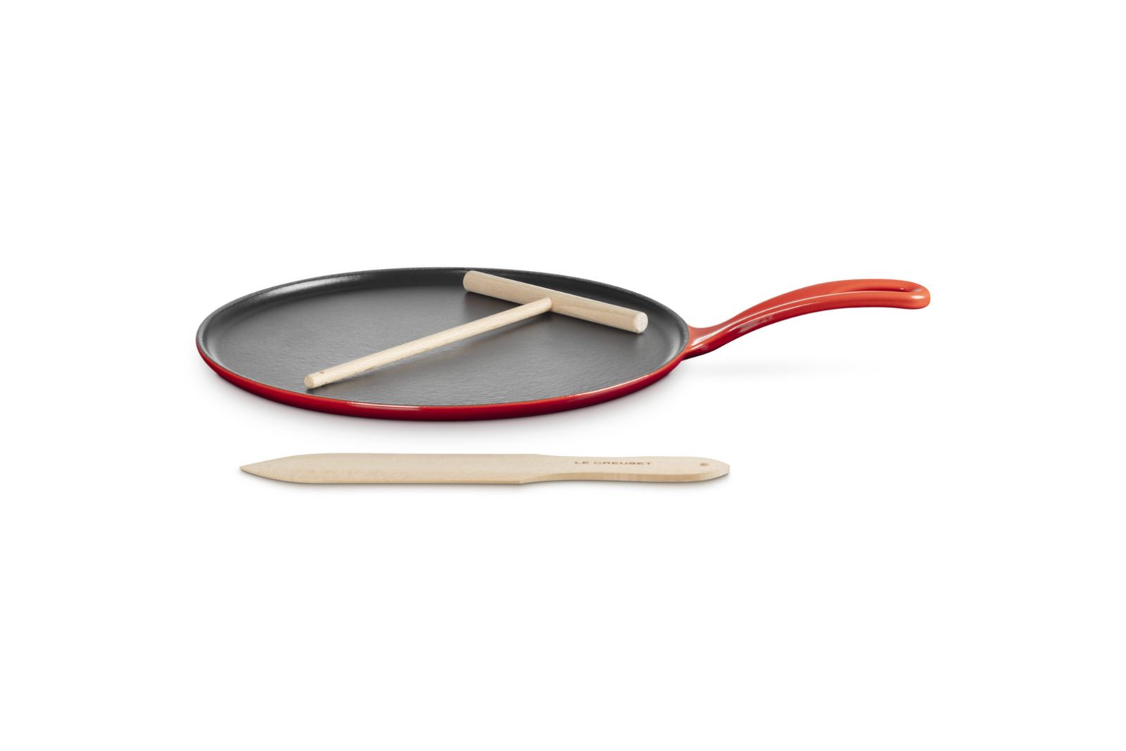 Pannenkoekenpan in Geëmailleerd Gietijzer 27cm Kersenrood