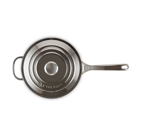 Chef's Pan in RVS Signature met Anti-Aanbaklaag met Deksel en Extra Handvat 24cm 3,3l  Le Creuset