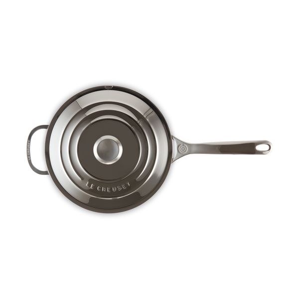 Chef's Pan in RVS Signature met Anti-Aanbaklaag met Deksel en Extra Handvat 24cm 3,3l 