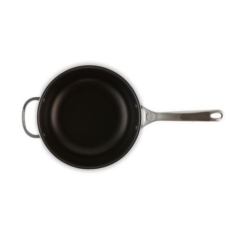 Chef's Pan in RVS Signature met Anti-Aanbaklaag met Deksel en Extra Handvat 24cm 3,3l  Le Creuset