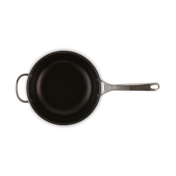 Chef's Pan in RVS Signature met Anti-Aanbaklaag met Deksel en Extra Handvat 24cm 3,3l 