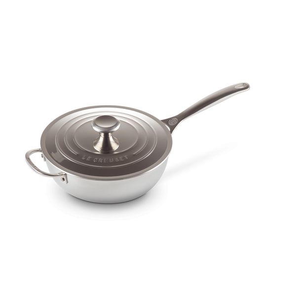 Chef's Pan in RVS Signature met Anti-Aanbaklaag met Deksel en Extra Handvat 24cm 3,3l 