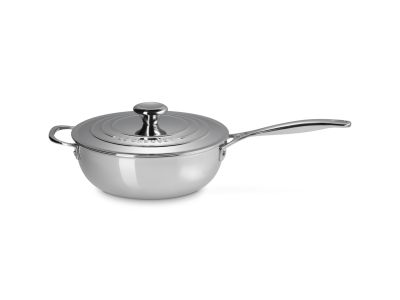 RVS Signature Chef's Pan met Anti-Aanbaklaag met Deksel en Extra Handvat 24cm 3,3l RVS