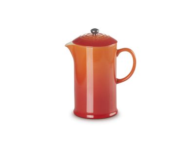 Koffiepot met Pers in Aardewerk 1l Oranjerood 