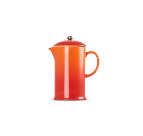 Koffiepot met Pers in Aardewerk 1l Oranjerood   Le Creuset