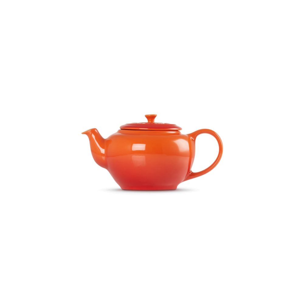 Le Creuset Theekannen Theepot in Aardewerk met RVS Theezeef 1,3l Oranjerood