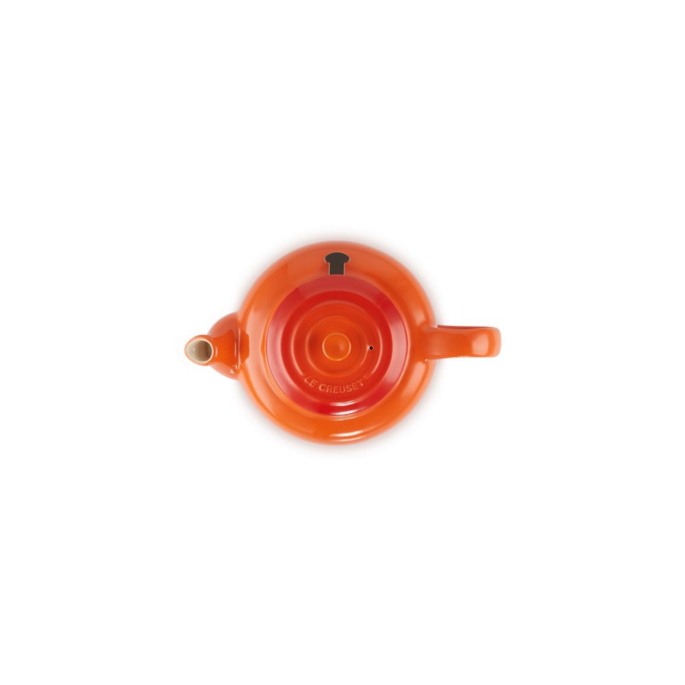 Le Creuset Theekannen Theepot in Aardewerk met RVS Theezeef 1,3l Oranjerood