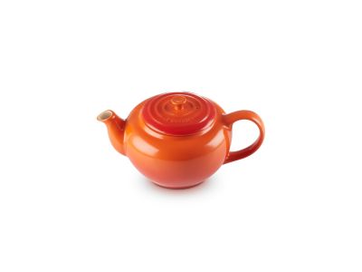 Theepot in Aardewerk met RVS Theezeef 1,3l Oranjerood 