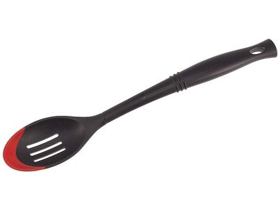 Silicone Opscheplepel met Gleuven 34cm Kersenrood