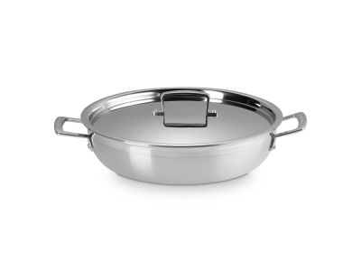3-Ply Provençaalse Sauteerpan in RVS met Anti-Aanbaklaag en Deksel 30cm 4,8l