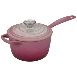 Le Creuset Sauspan met gietijzeren handvat Ombré Pink 16 cm 