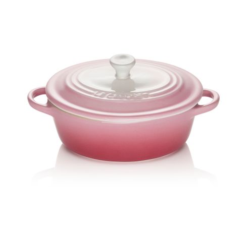 Ovaal ministoofpannetje in aardewerk Ombré Pink 12 cm  Le Creuset