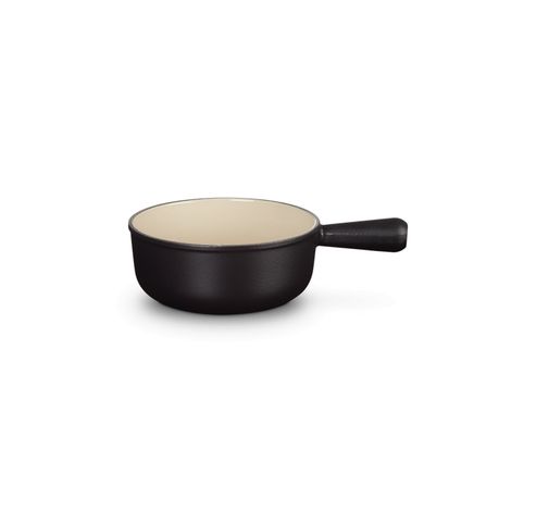 Steelpan in Geëmailleerd Gietijzer met Gietijzeren Handvat 20cm 1,9l mat zwart  Le Creuset