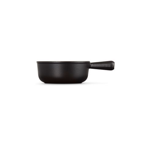 Steelpan in Geëmailleerd Gietijzer met Gietijzeren Handvat 20cm 1,9l mat zwart  Le Creuset