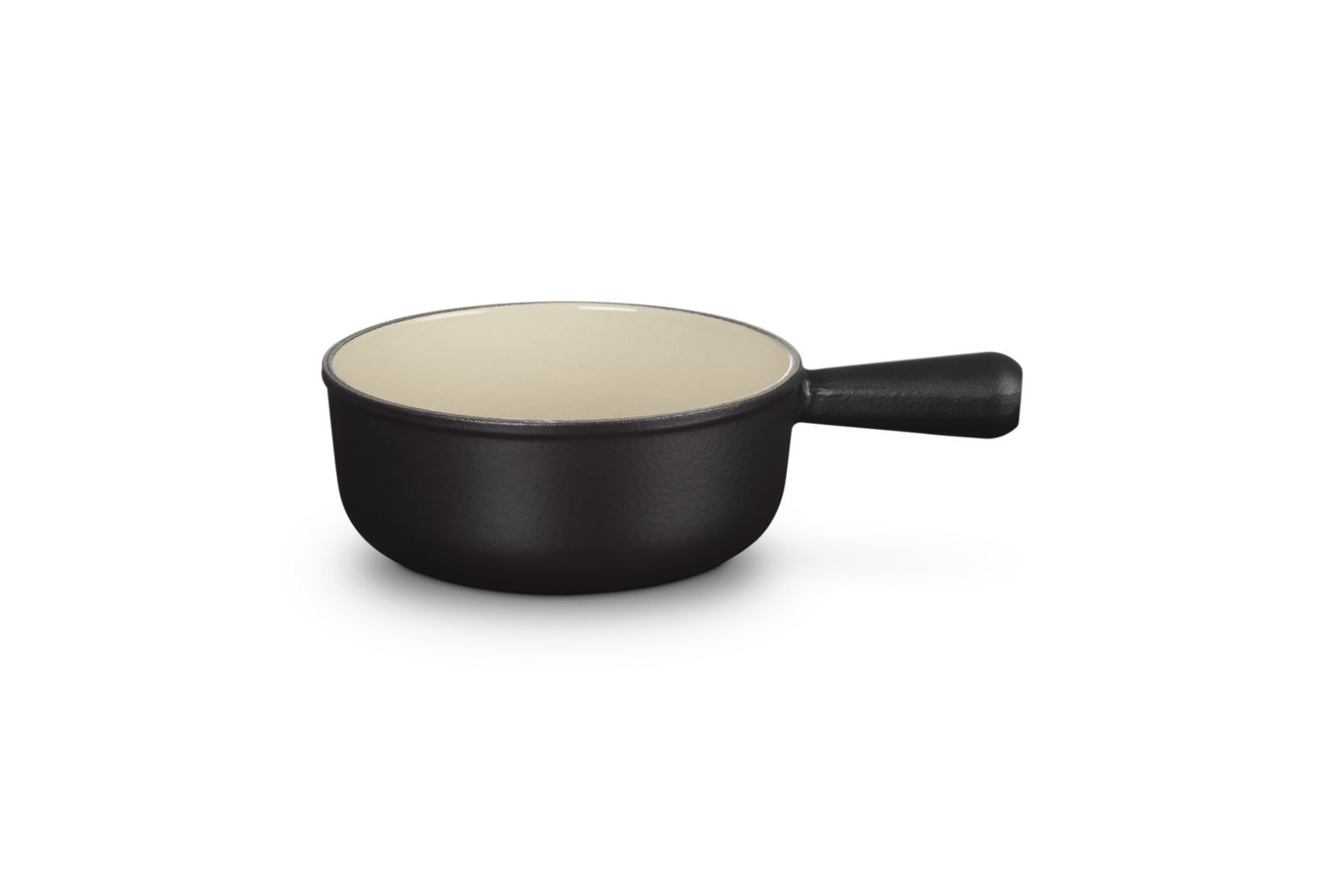 Steelpan in Geëmailleerd Gietijzer met Gietijzeren Handvat 20cm 1,9l mat zwart