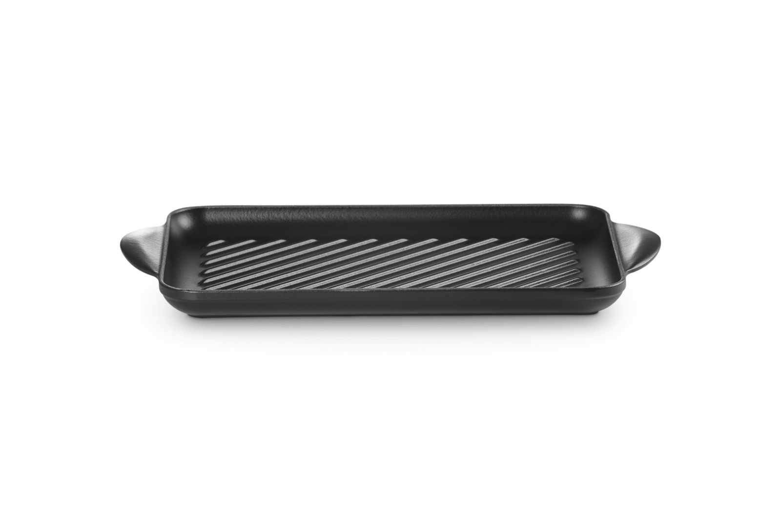 Grillplaat Rechthoekig in Geëmailleerd Gietijzer 32cm Mat Zwart