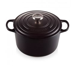 Stoofpan Rond Hoog in Geëmailleerd Gietijzer 24cm 5L Mat Zwart Le Creuset