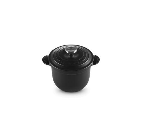 Cocotte Every en fonte émaillée avec couvercle intérieur en céramique 18cm 2l Noir Mat  Le Creuset