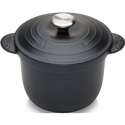 Cocotte Every in Geëmailleerd Gietijzer 18cm 2l Mat Zwart  Le Creuset