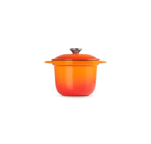 Cocotte Every en fonte émaillée avec couvercle intérieur en céramique 18cm 2l Volcanique  Le Creuset