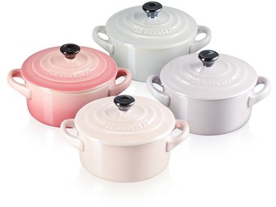 Mini Stoofpannen Set van 4 Metallics Pastelkleuren in Aardewerk 10cm 0,25l