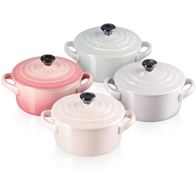 Mini Stoofpannen Set van 4 Metallics Pastelkleuren in Aardewerk 10cm 0,25l  Le Creuset