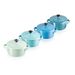 Mini Stoofpannen Set van 4 Metallics Blauw in Aardewerk 10cm 0,25l 