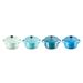 Mini Stoofpannen Set van 4 Metallics Blauw in Aardewerk 10cm 0,25l 