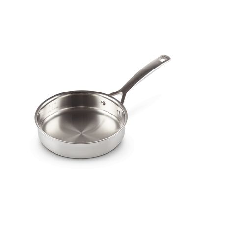 Sauteerpan in RVS met Rechte Rand en Pocheerinzet en Glazen Deksel 20cm 1,5l  Le Creuset