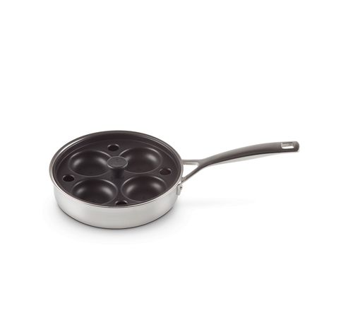 Sauteerpan in RVS met Rechte Rand en Pocheerinzet en Glazen Deksel 20cm 1,5l  Le Creuset