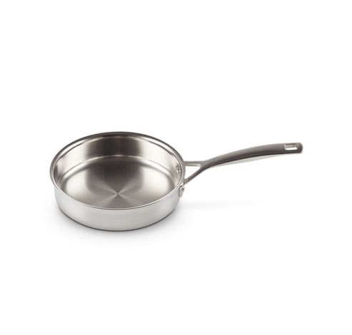 Sauteerpan in RVS met Rechte Rand en Pocheerinzet en Glazen Deksel 20cm 1,5l  Le Creuset