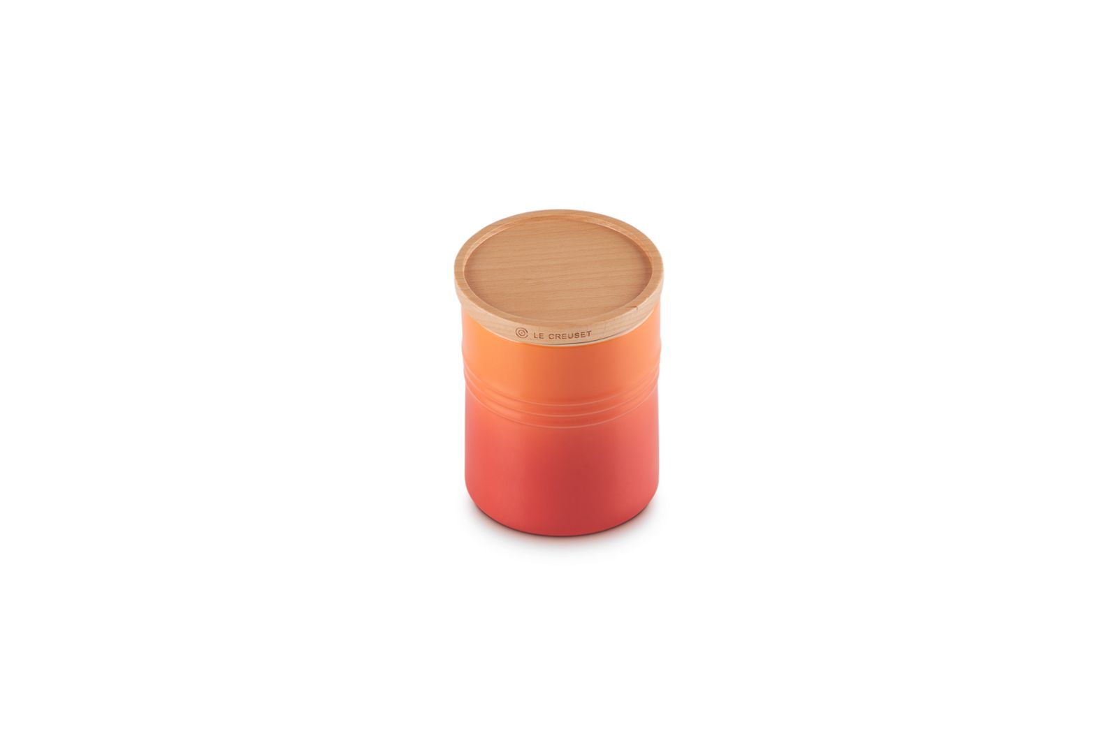 Voorraadpot M in Aardewerk met Houten Deksel 10cm 0,54L Oranjerood