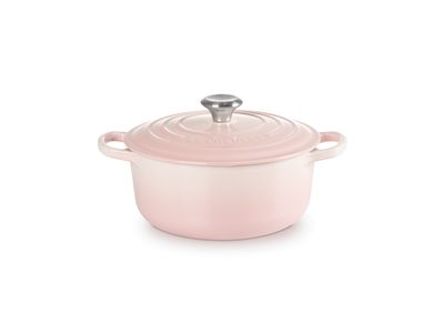 Stoofpan Rond in Geëmailleerd Gietijzer 20cm 2,4L Shell Pink