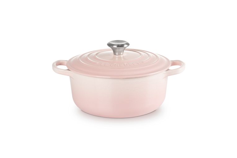 Stoofpan Rond in Geëmailleerd Gietijzer 24cm 4,2L Shell Pink