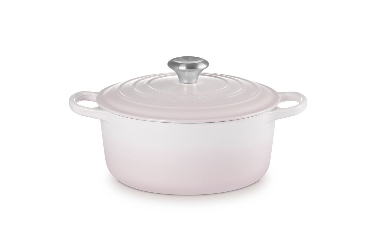 Stoofpan Rond in Geëmailleerd Gietijzer 24cm 4,2L Shell Pink