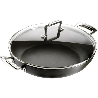 Provençaalse Sauteerpan met 4x Sterkere Anti-Aanbaklaag en Glazen Deksel 30cm 3,6l Zwart  Le Creuset