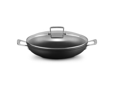 Anti-Aanbak Provençaalse Sauteerpan met 4x Sterkere Anti-Aanbaklaag en Glazen Deksel 30cm 3,6l Zwart