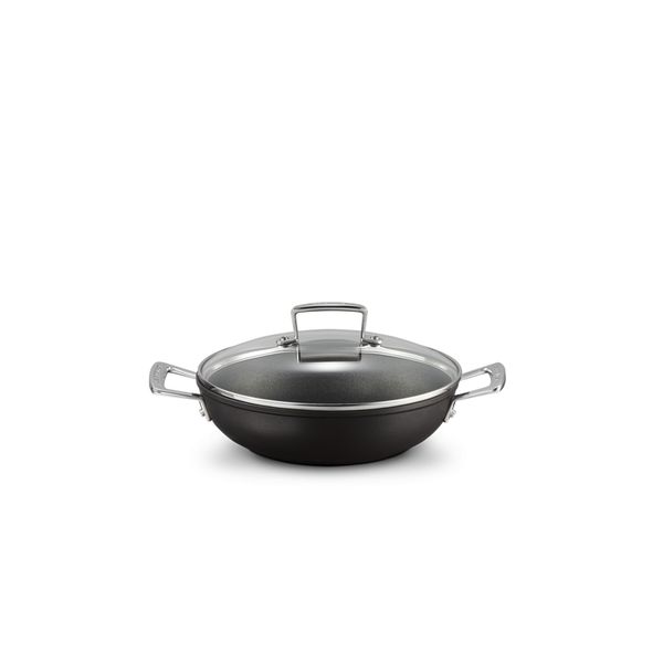 Le Creuset Provençaalse Sauteerpan met 4x Sterkere Anti-Aanbaklaag en Glazen Deksel 30cm 3,6l Zwart