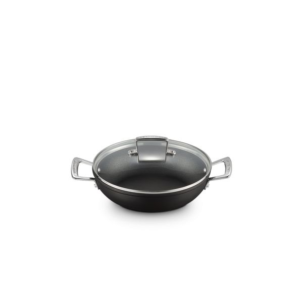 Le Creuset Provençaalse Sauteerpan met 4x Sterkere Anti-Aanbaklaag en Glazen Deksel 30cm 3,6l Zwart