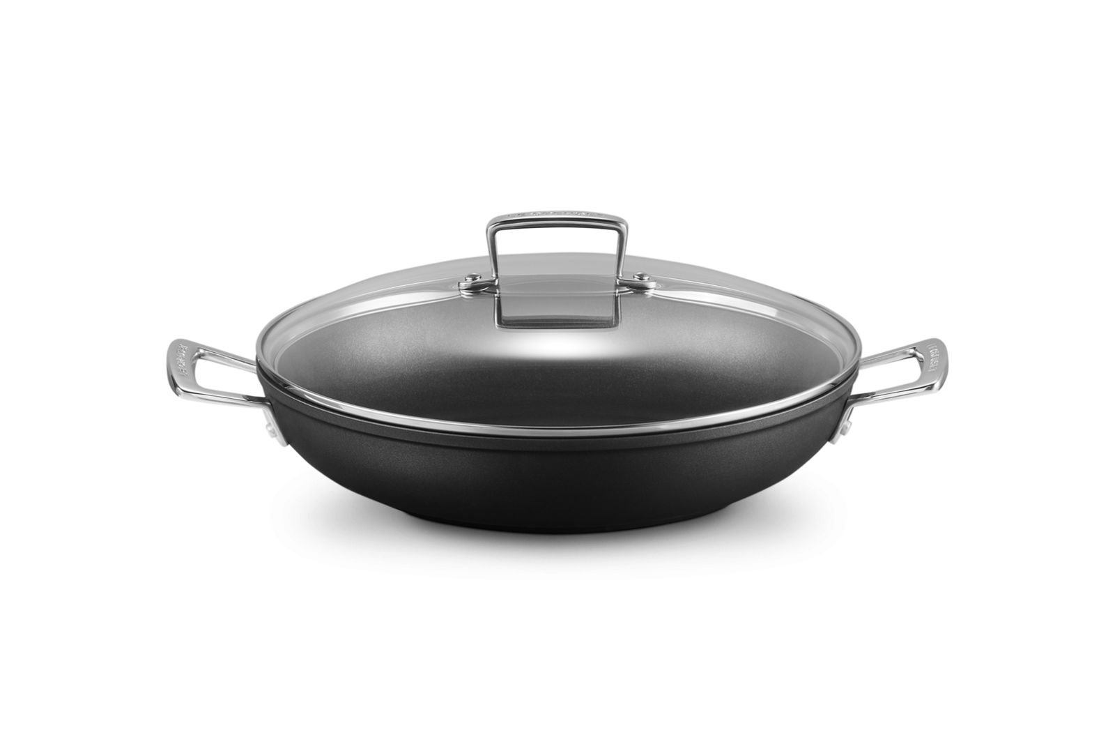 Anti-Aanbak Provençaalse Sauteerpan met 4x Sterkere Anti-Aanbaklaag en Glazen Deksel 30cm 3,6l Zwart