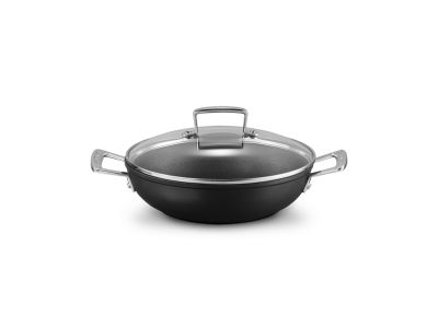 Anti-Aanbak Provençaalse Sauteerpan met 4x Sterkere Anti-Aanbaklaag en Glazen Deksel 24cm 2,3l Zwart