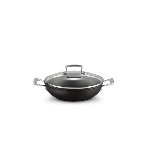 Sauteuse Provençale Anti-Adhérente Les Forgées avec Couvercle en Verre 24cm 2,3l Noir  Le Creuset