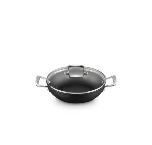 Sauteuse Provençale Anti-Adhérente Les Forgées avec Couvercle en Verre 24cm 2,3l Noir  Le Creuset