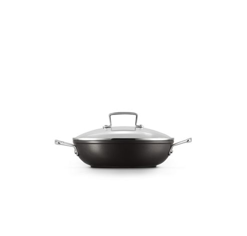 Sauteuse Provençale Anti-Adhérente Les Forgées avec Couvercle en Verre 24cm 2,3l Noir  Le Creuset